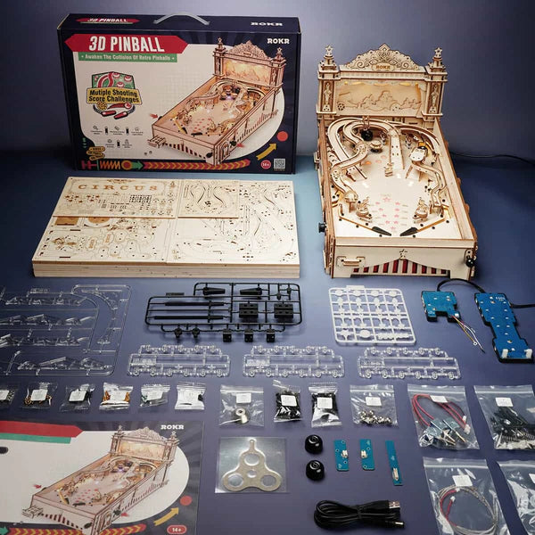ROKR - EG01 - 3D Pinball Machine 3D Wooden Puzzle