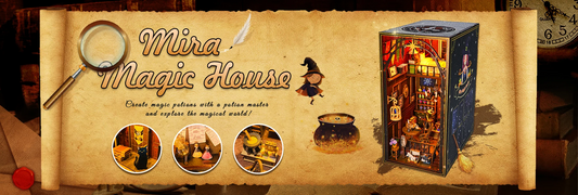 Hondga M2311 Mira Magic House Miniature  3d Wooden Book Nook Kit With Light