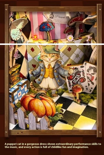 Hamaileon SQ-33 Puppet Theater Wooden Puzzles with LED Dust Cover
