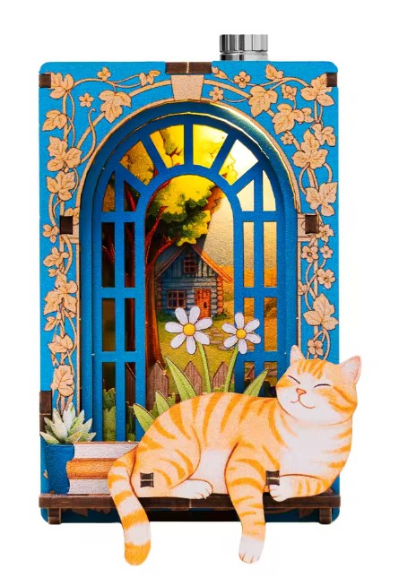 Hamaileon RFM06 Kitten-Themed Street Corner Mini House Fridge Magnet.
