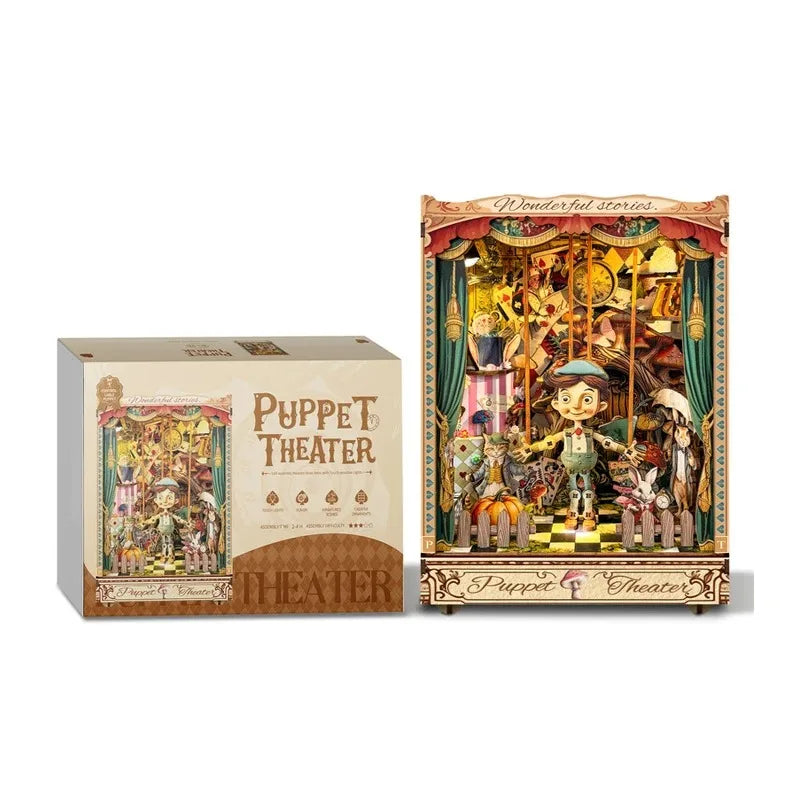 Hamaileon SQ-33 Puppet Theater Wooden Puzzles with LED Dust Cover