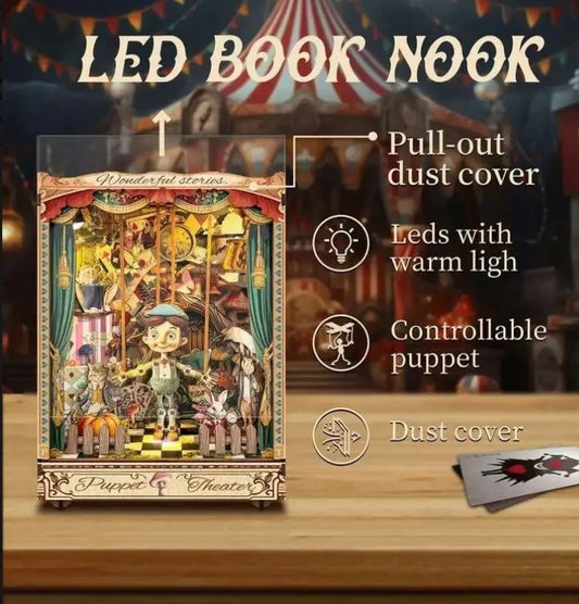 Hamaileon SQ-33 Puppet Theater Wooden Puzzles with LED Dust Cover