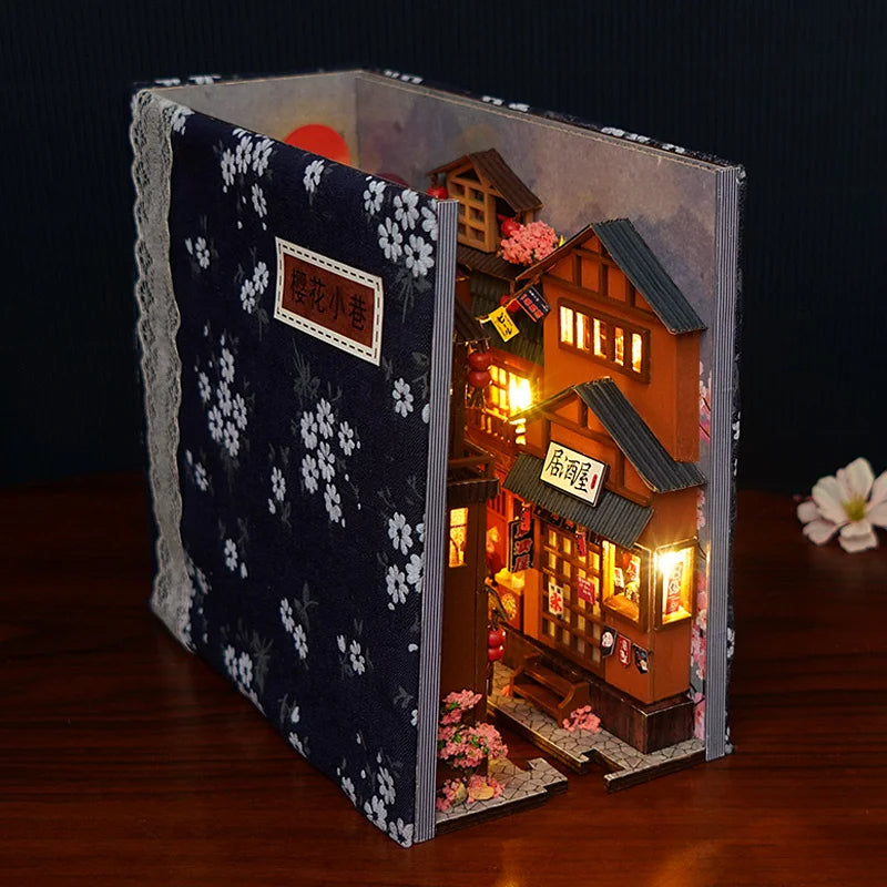 DIYCLUB-YY Model TC25 DIY Wooden Japanese Store Book Nook Miniature Dollhouse