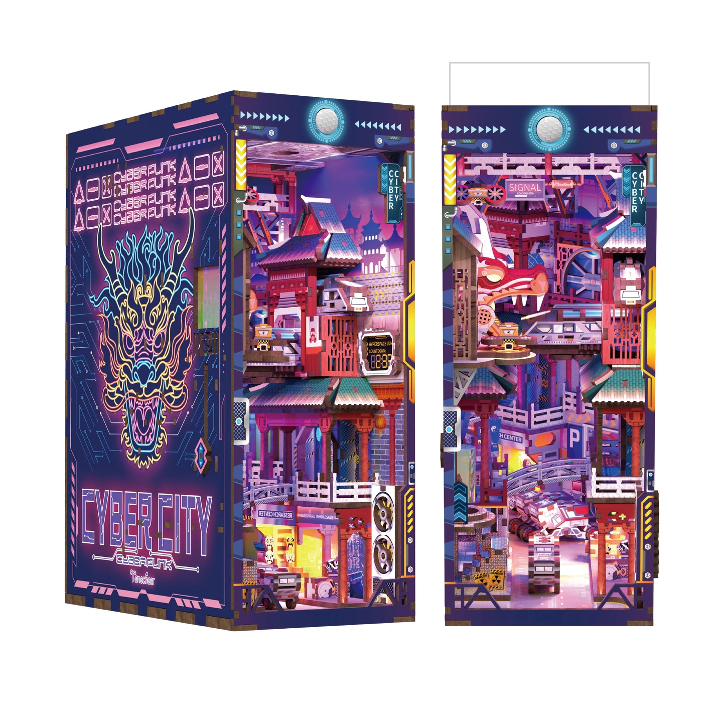 TONECHEER TQ-131  3D Wooden Puzzle DIY Book Nook Kit (Cyber City)