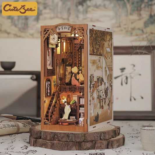 CUTEBEE CN-01B  DIY Wooden Book Nook (Ink Rhyme Bookstore）