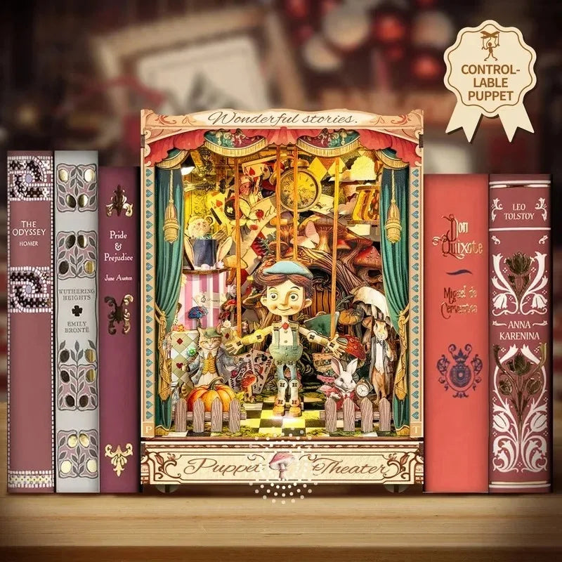 Hamaileon SQ-33 Puppet Theater Wooden Puzzles with LED Dust Cover