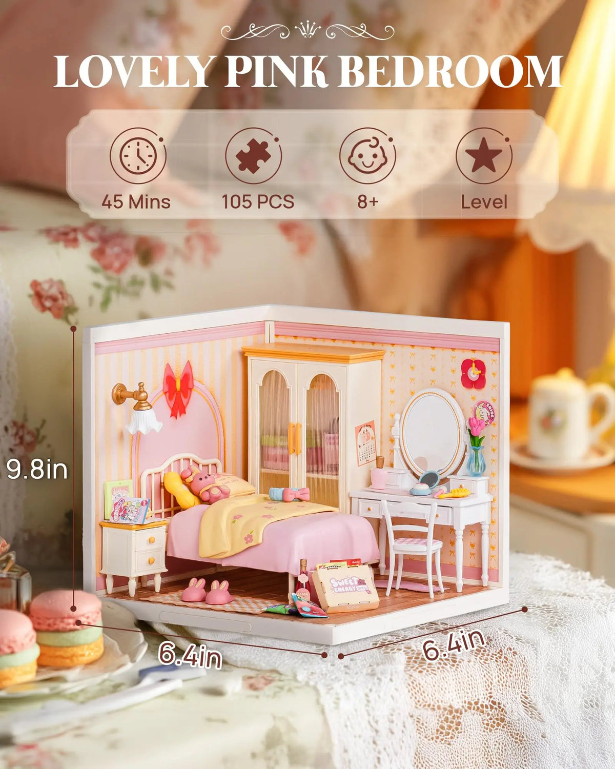 Robotime - DW016 - Rolife Lovely Pink Bedroom
