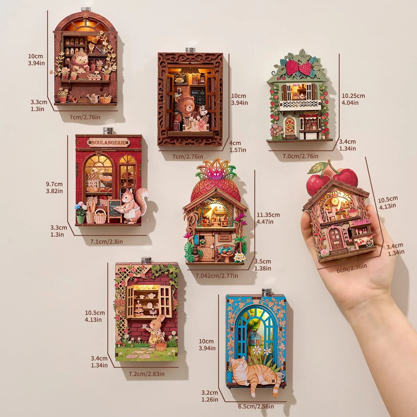 Hamaileon RFM06 Kitten-Themed Street Corner Mini House Fridge Magnet.