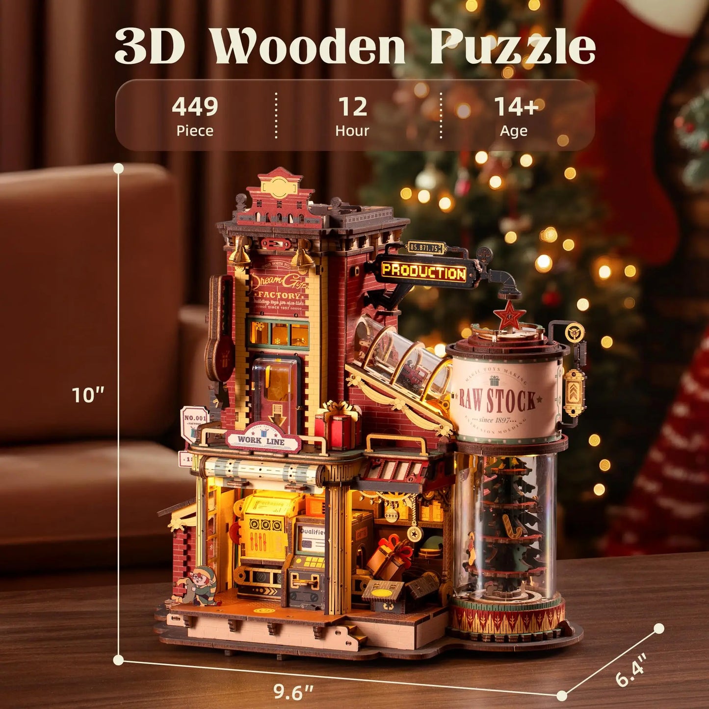ROBOTIME EAB01  3D Wooden Puzzles Gift Factory Wooden Music Box