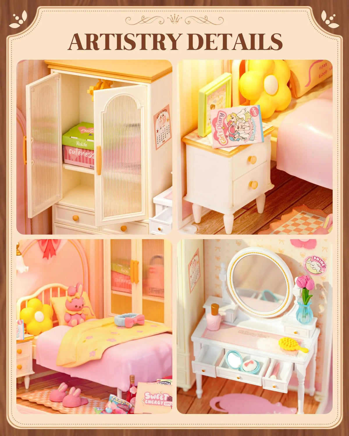 Robotime - DW016 - Rolife Lovely Pink Bedroom