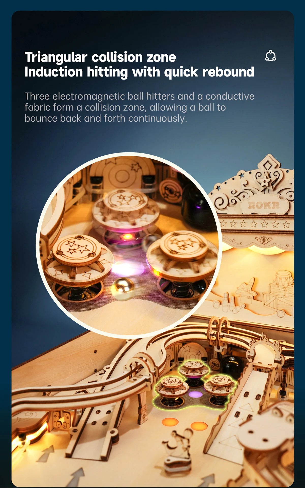 ROKR - EG01 - 3D Pinball Machine 3D Wooden Puzzle