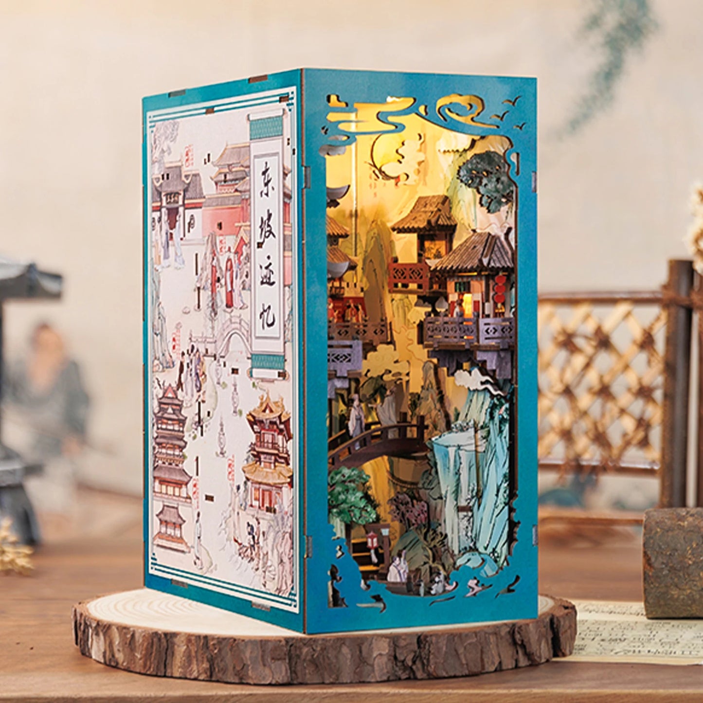 CUTEBEE EK-01B DIY Wooden Book Nook Kit (Su Dongpo's Life)