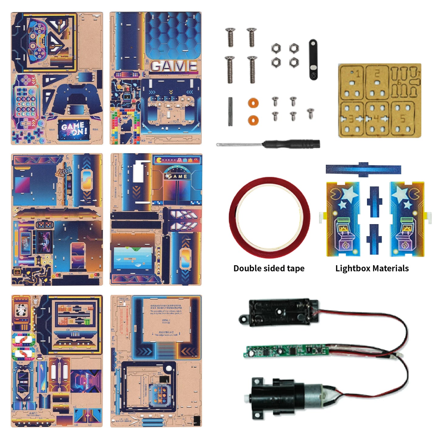 TONECHEER TQ-182 3D Puzzle Box Miniature DIY Desktop Storage Kit (Cyber Game City)