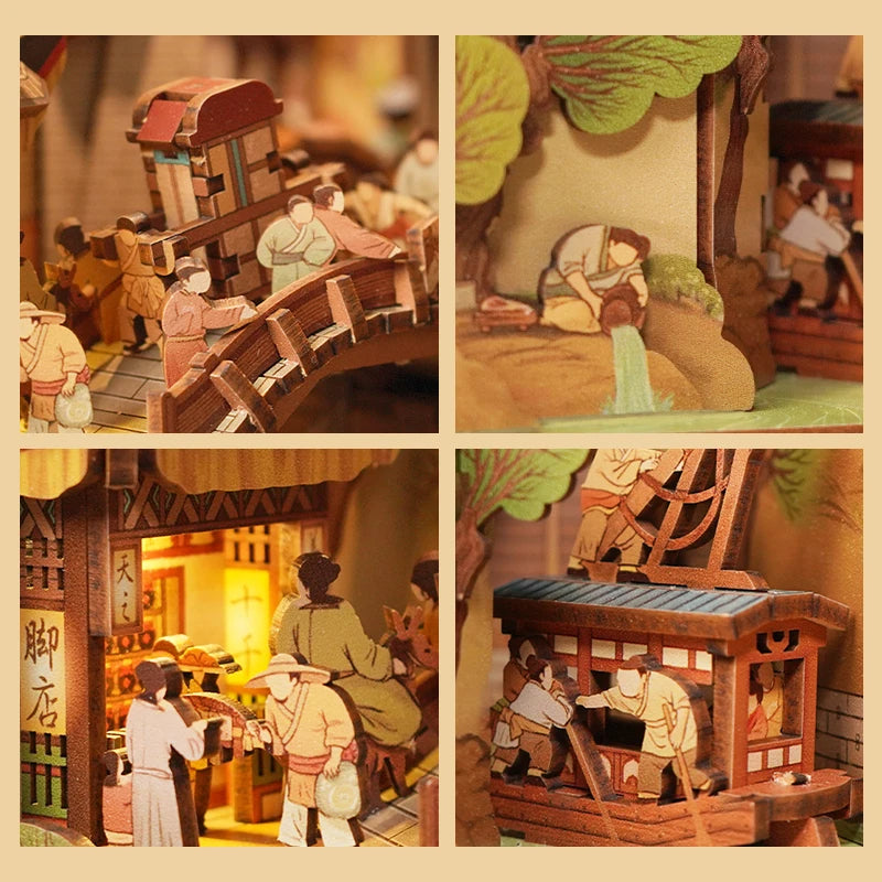 Tonecheer TQ532 - 3D wooden booknook - Qingming Riverside