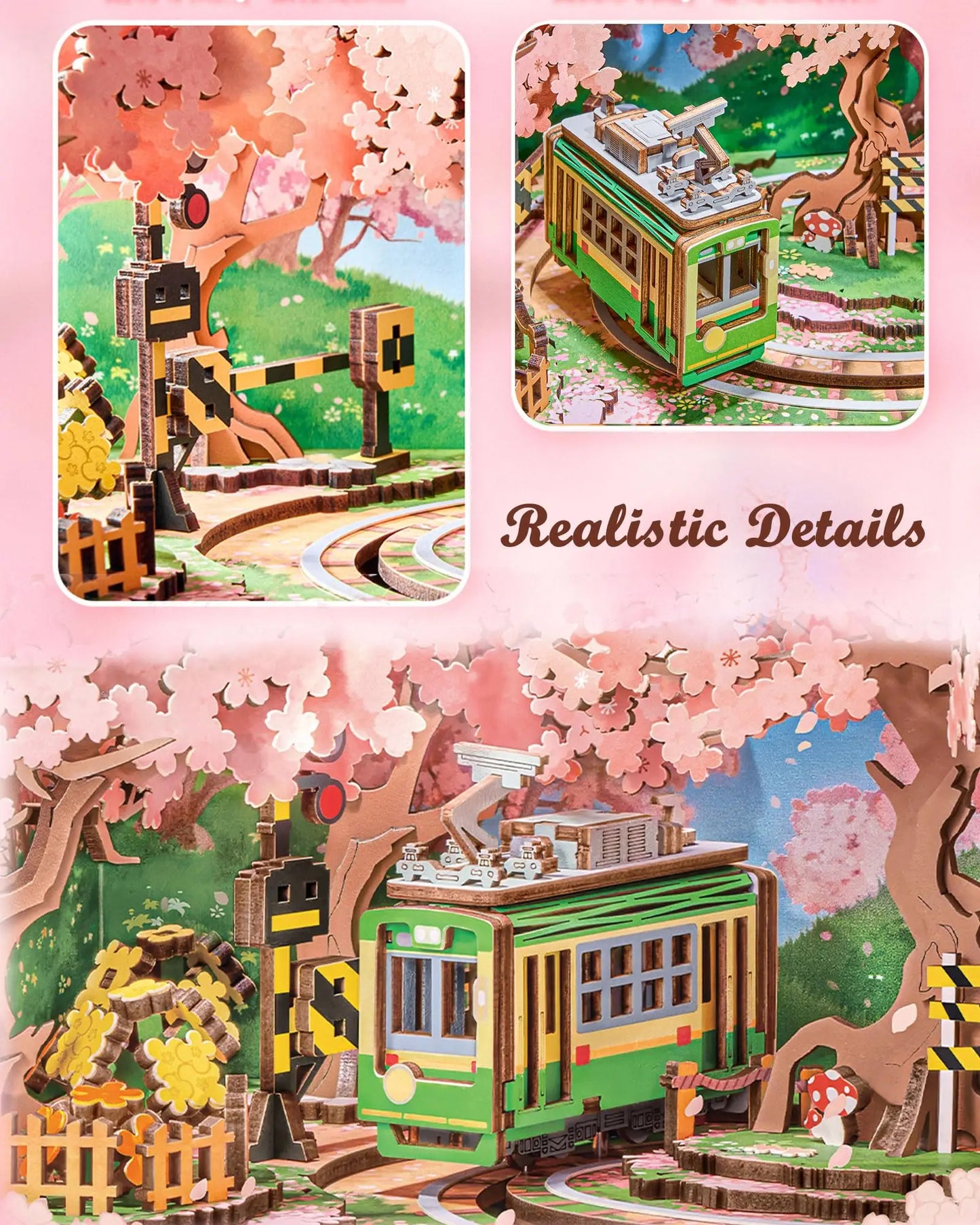 Rolife  AMT02 Sakura Dreamy Tour 3D Wooden Puzzle Music Box with Light