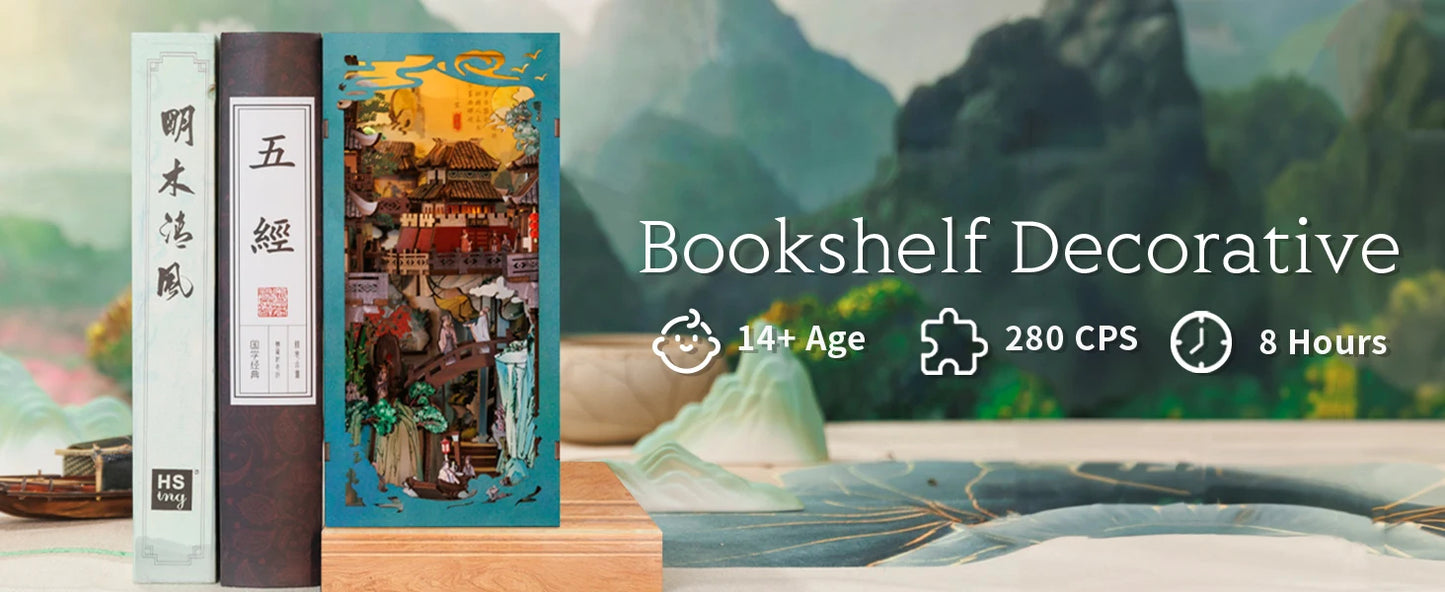CUTEBEE EK-01B DIY Wooden Book Nook Kit (Su Dongpo's Life)
