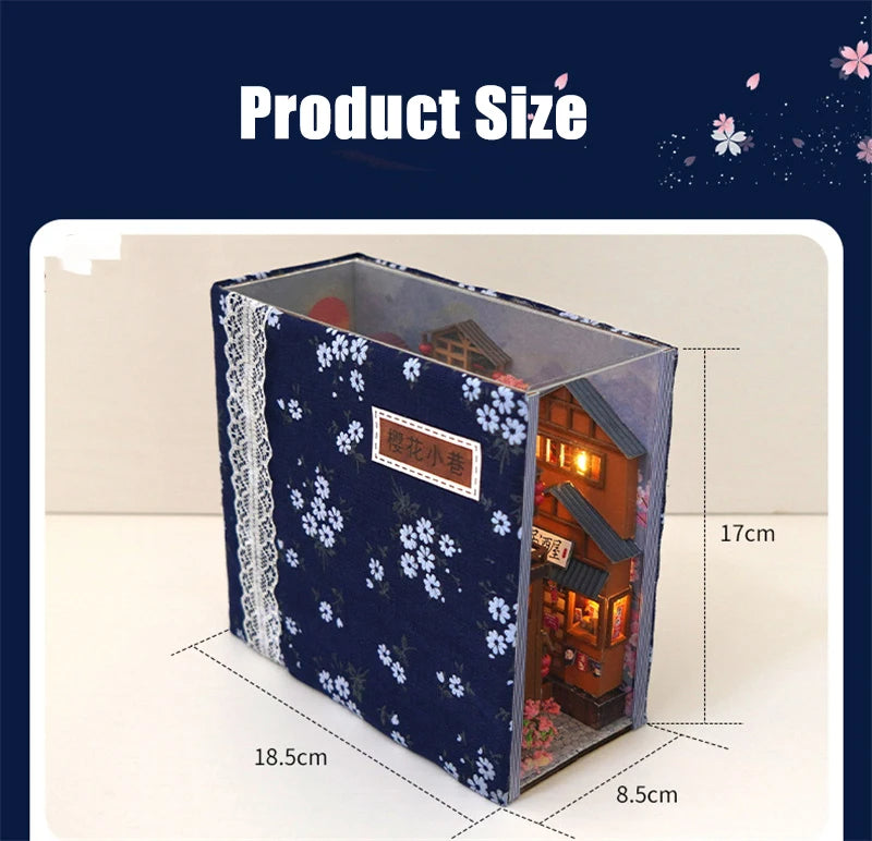 DIYCLUB-YY Model TC25 DIY Wooden Japanese Store Book Nook Miniature Dollhouse