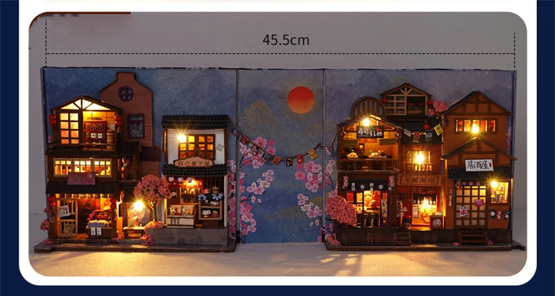 DIYCLUB-YY Model TC25 DIY Wooden Japanese Store Book Nook Miniature Dollhouse