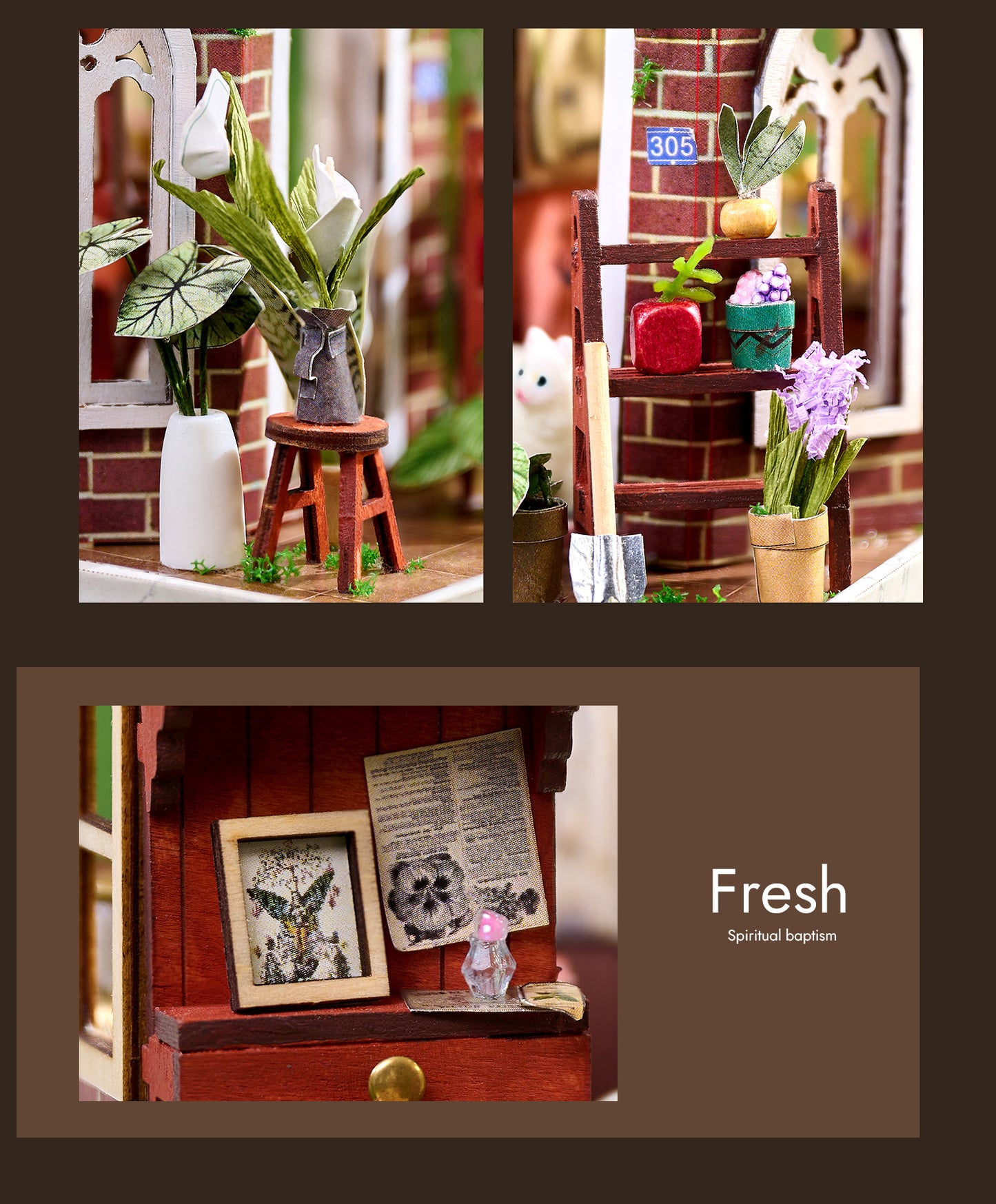 Knowme IIE Create Minature Dollhouse series K076 Mitsukasku Hanaya (with Led Light)