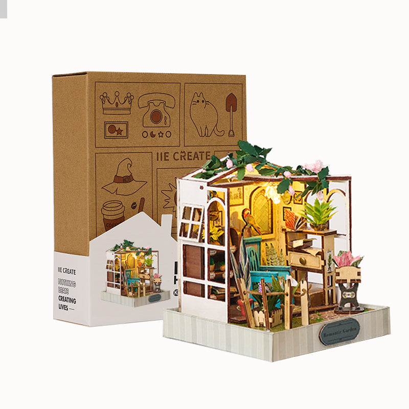 Knowme IIE Create Minature Dollhouse series K080 Flower Time Arts (with Led Light)