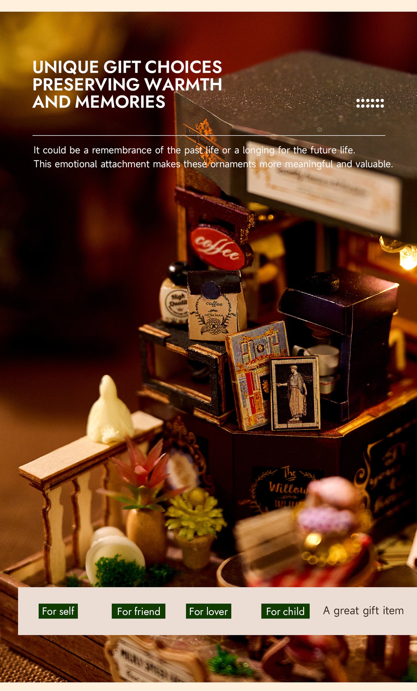 Knowme IIE Create Minature Dollhouse series K080 Flower Time Arts (with Led Light)