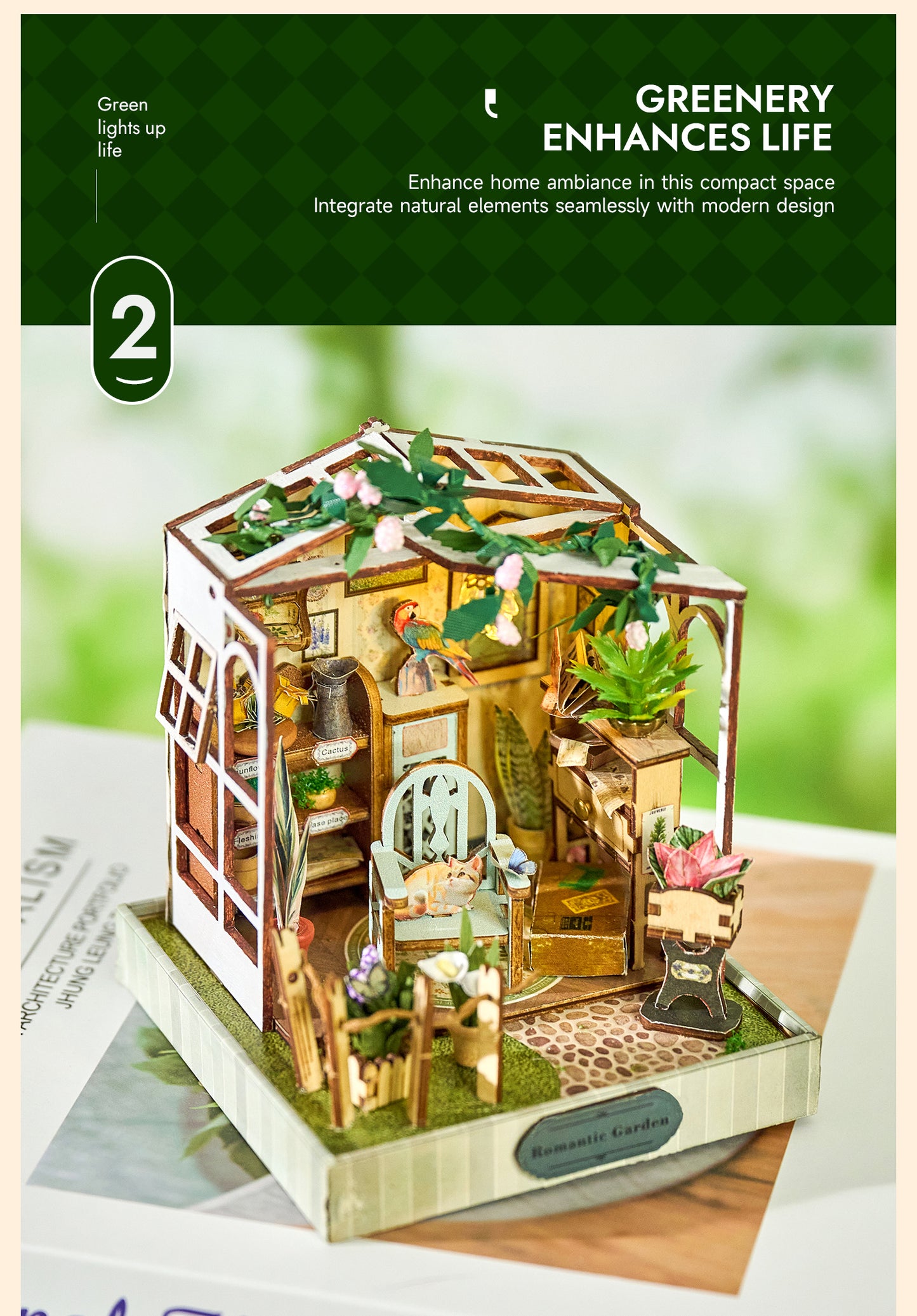 Knowme IIE Create Minature Dollhouse series K080 Flower Time Arts (with Led Light)
