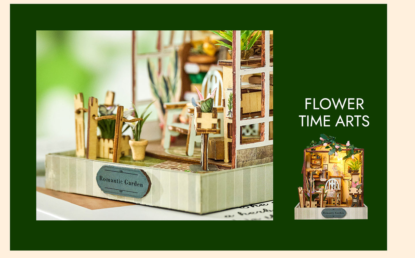 Knowme IIE Create Minature Dollhouse series K080 Flower Time Arts (with Led Light)