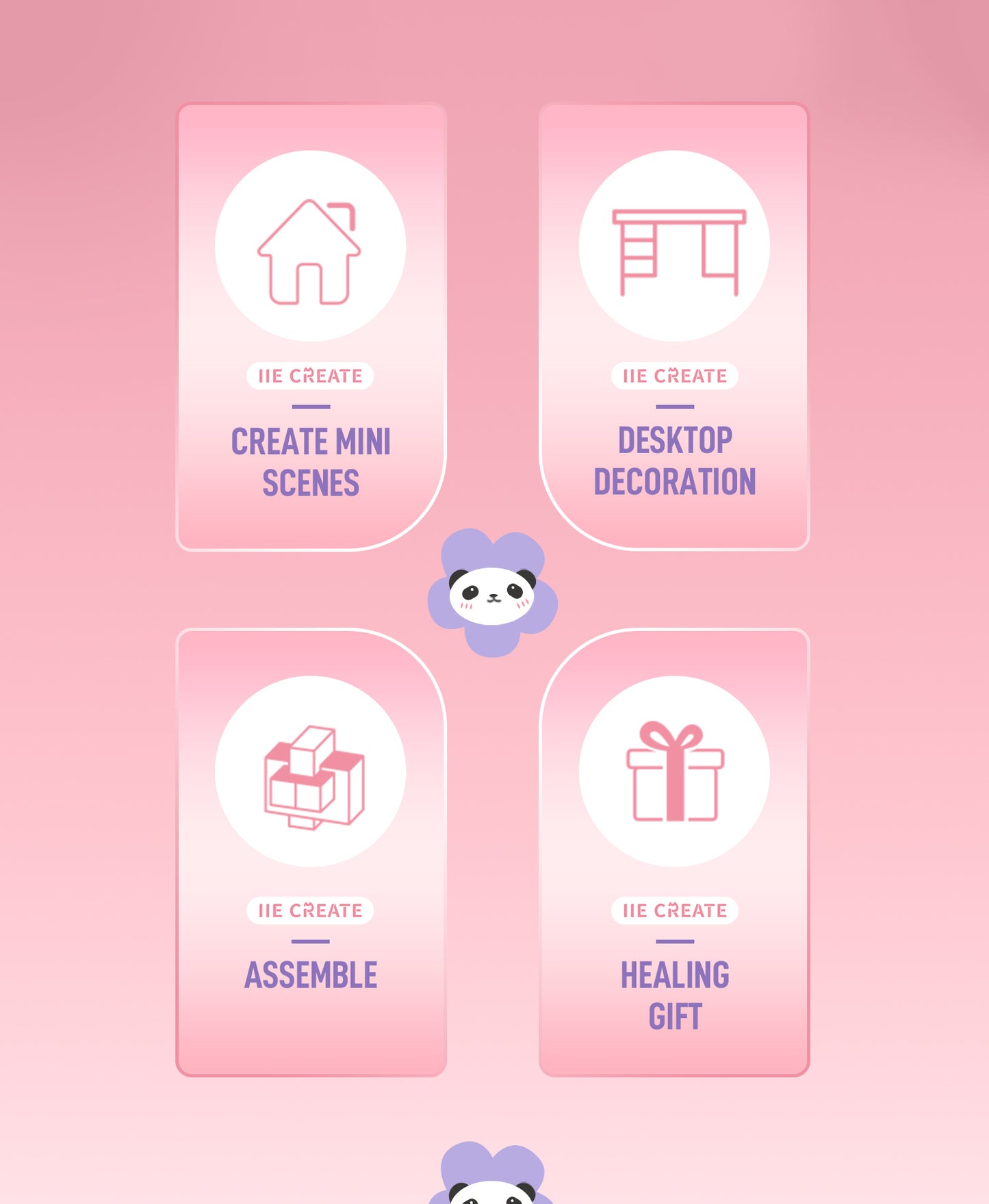 Knowme microcosms Miniature dollhouse  - P-1015 - Panda bedroom