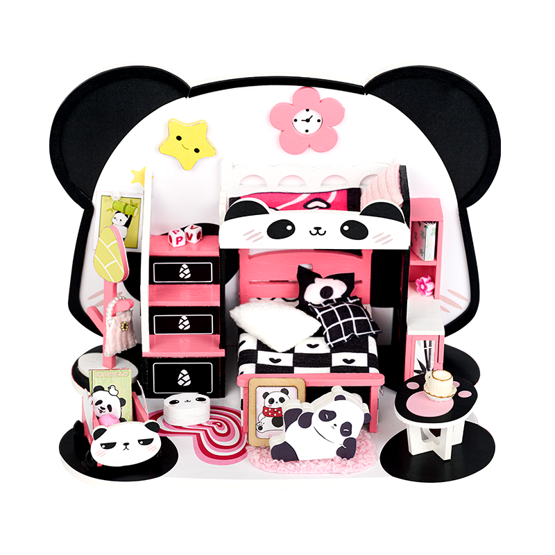 Knowme microcosms Miniature dollhouse  - P-1015 - Panda bedroom