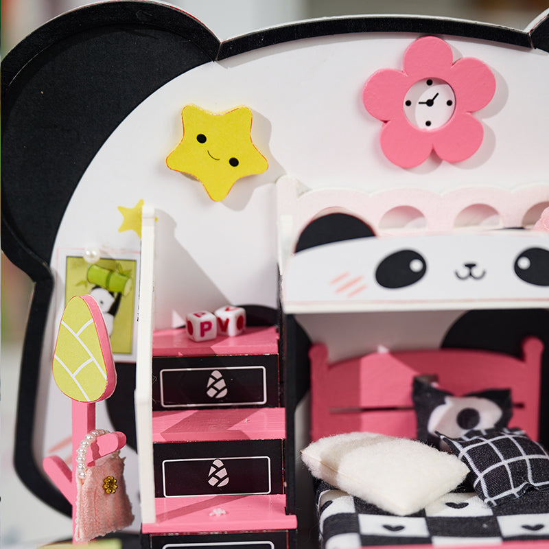 Knowme microcosms Miniature dollhouse  - P-1015 - Panda bedroom