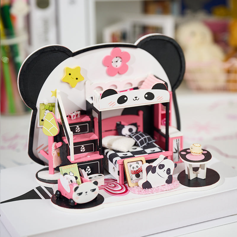 Knowme microcosms Miniature dollhouse  - P-1015 - Panda bedroom