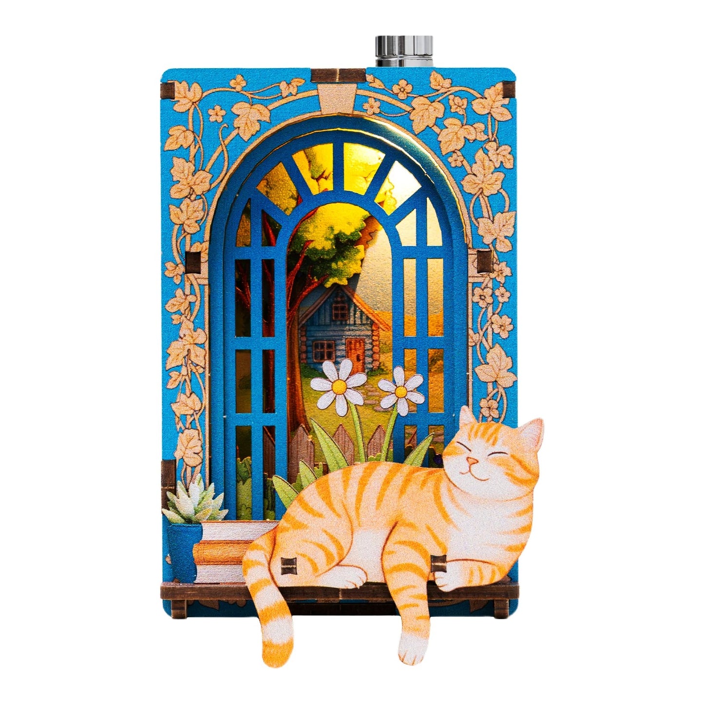Hamaileon RFM06 Kitten-Themed Street Corner Mini House Fridge Magnet.