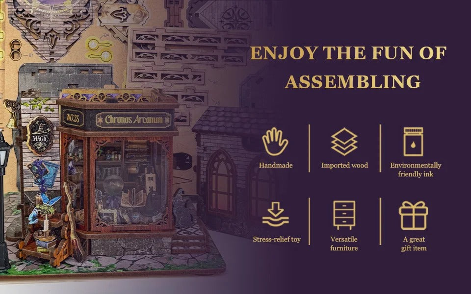 (Pre-order) Hamaileon SQ71 Time Magic Club Retro Clock 3D Book Nook Wooden Puzzle