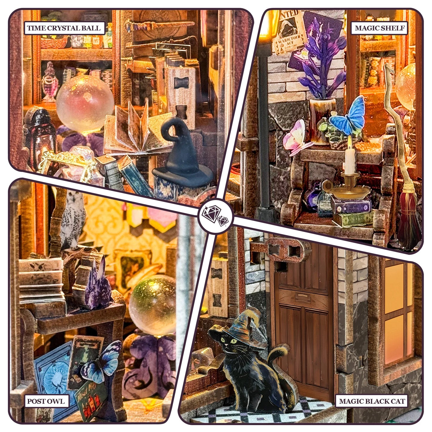 (Pre-order) Hamaileon SQ71 Time Magic Club Retro Clock 3D Book Nook Wooden Puzzle