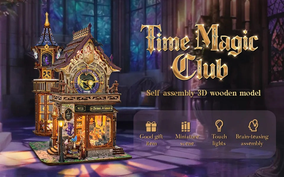 (Pre-order) Hamaileon SQ71 Time Magic Club Retro Clock 3D Book Nook Wooden Puzzle