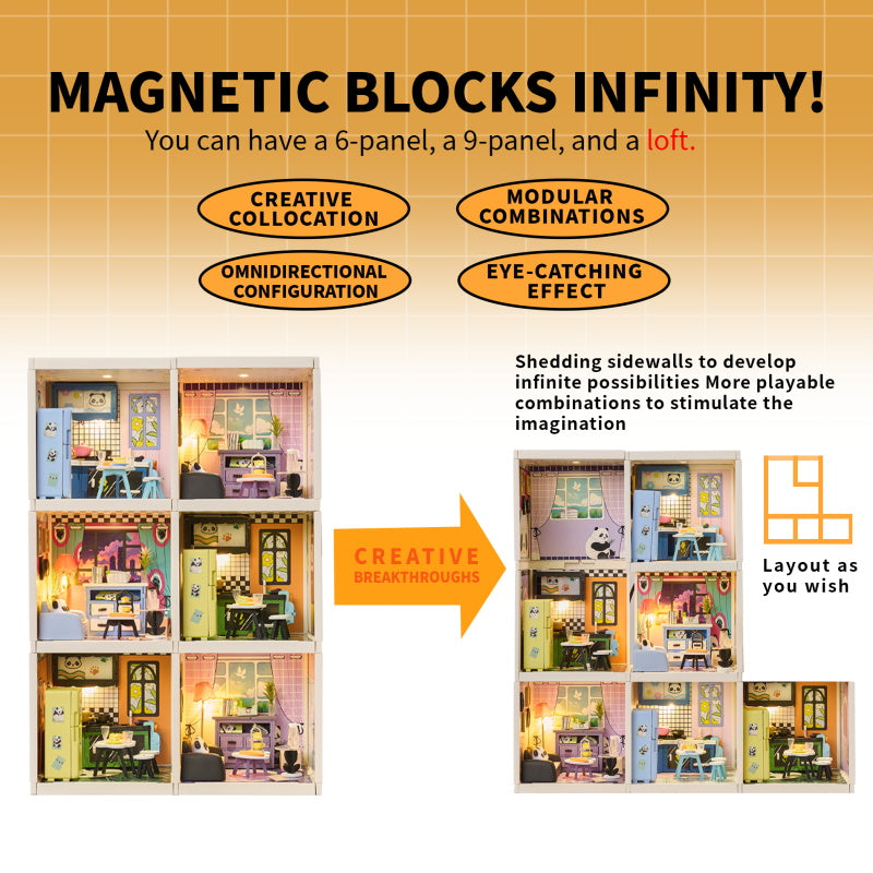 Knowme IIECREATE Super Dreammaker series Magnetic Puzzle Plastic Wood for Dollhouse
